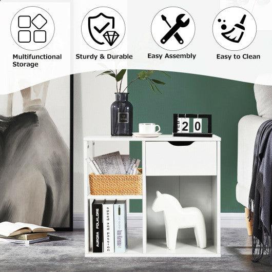 3-Tier Side Table with Storage Shelf and Drawer Space at Set Shop and Smile