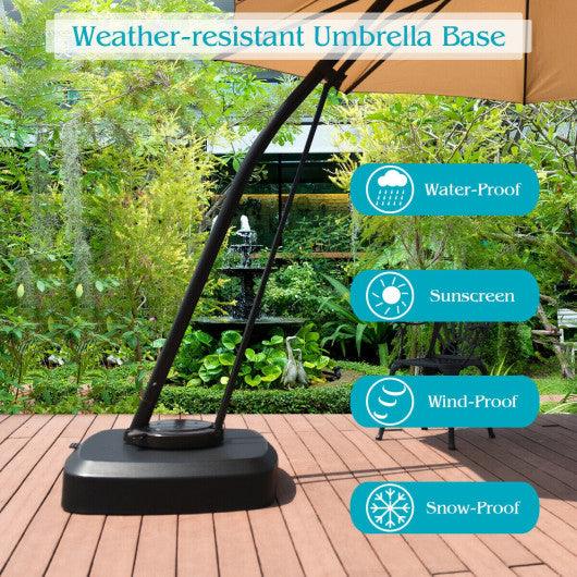 Patio Cantilever Offset Umbrella Base with Wheels for Garden Poolside Deck at Set Shop and Smile