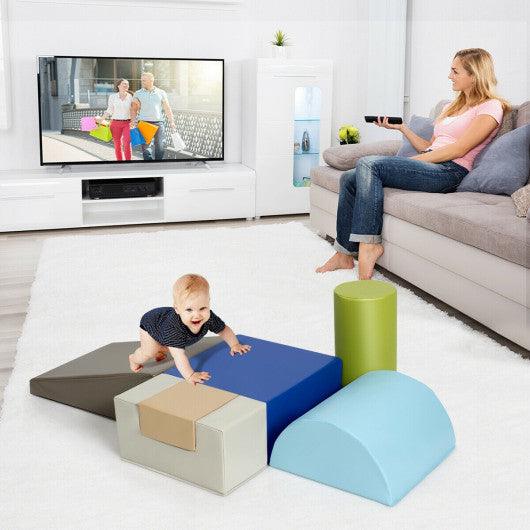 6 Piece Climb Crawl Play Set Indoor Baby Toddler-Gray at Set Shop and Smile