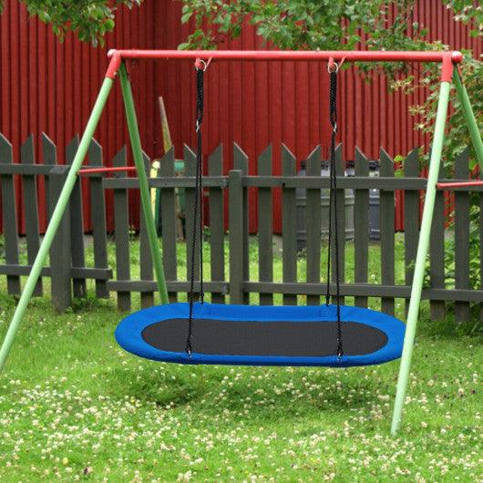 60 Inch Saucer Surf Outdoor Adjustable Swing Set-Blue+Black at Set Shop and Smile