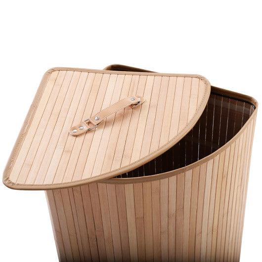 Corner Bamboo Hamper Laundry Basket at Set Shop and Smile