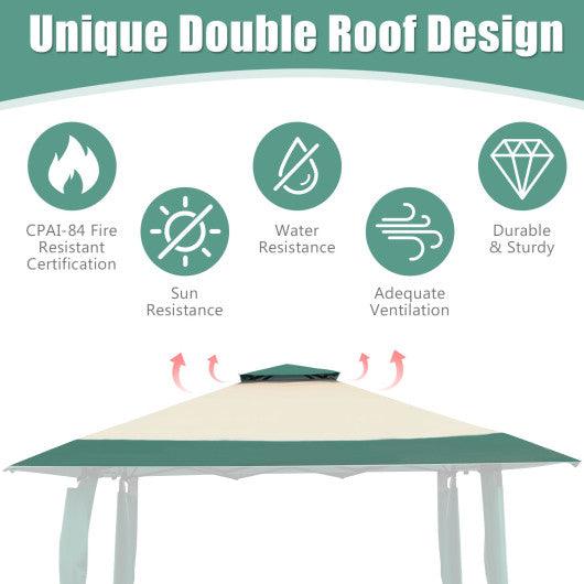 13 Feet x 13 Feet Pop Up Canopy Tent Instant Outdoor Folding Canopy Shelter-Green at Set Shop and Smile