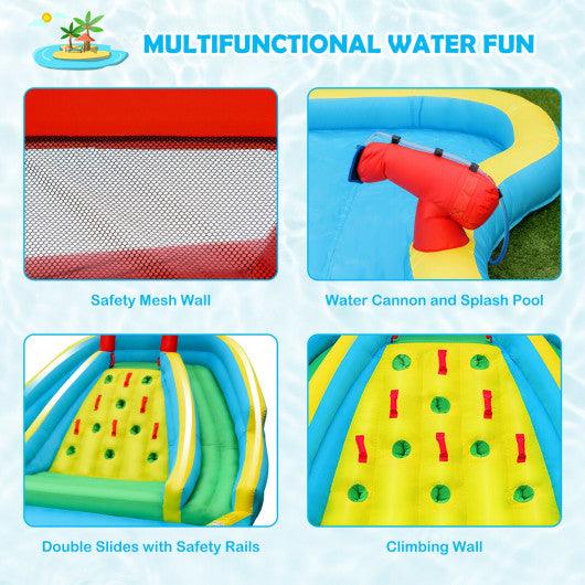 Inflatable Water Park Bounce House with Double Slide and Climbing Wall at Set Shop and Smile