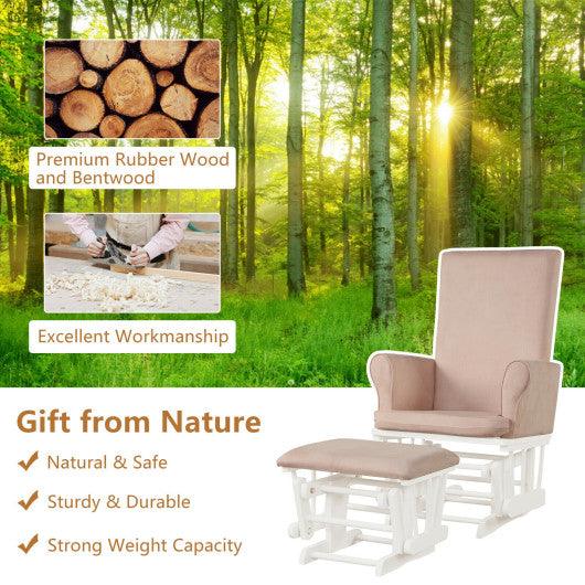 Baby Nursery Relax Rocker Rocking Chair Glider and Ottoman Cushion Set-Pink at Set Shop and Smile