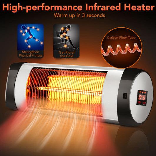 1500W Wall-Mounted Electric Heater Patio Infrared Heater with Remote Control at Set Shop and Smile