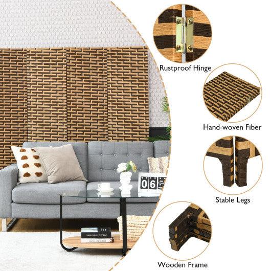 4 Panel Folding Privacy Partition Room Divider with Rustproof Hinge-Yellow at Set Shop and Smile