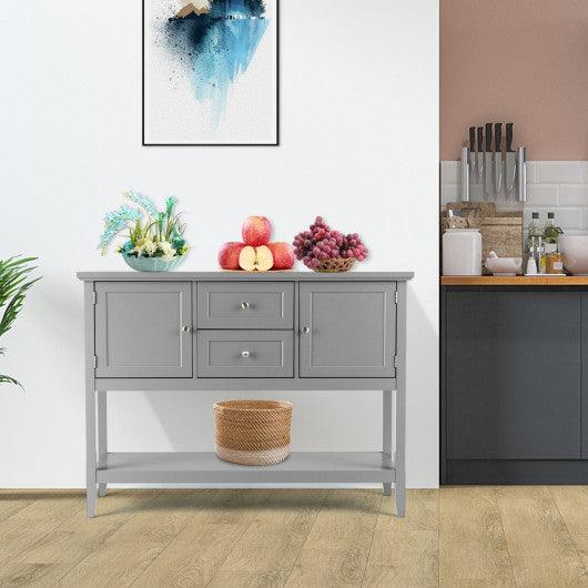 Wooden Sideboard Buffet Console Table with Drawers and Storage-Gray at Set Shop and Smile