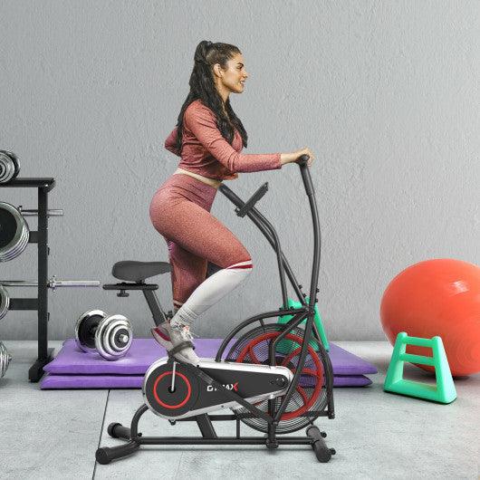 Upright Air Bike with Unlimited Resistance-Black at Set Shop and Smile
