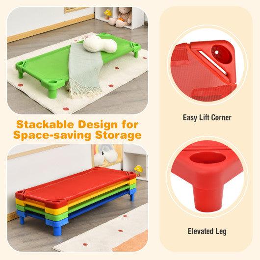 Pack of 4 Colorful Kids Stackable Naptime Cot at Set Shop and Smile