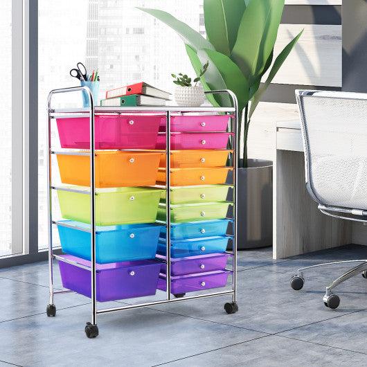 15 Drawers Rolling Storage Cart Organizer at Set Shop and Smile