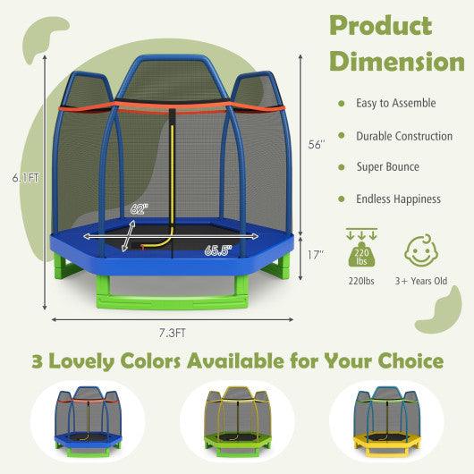 7 Feet Kids Recreational Bounce Jumper Trampoline-Blue at Set Shop and Smile