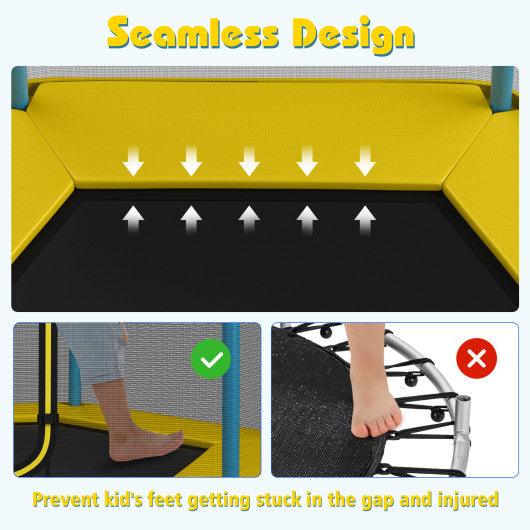 7 Feet Kids Recreational Bounce Jumper Trampoline-Yellow at Set Shop and Smile