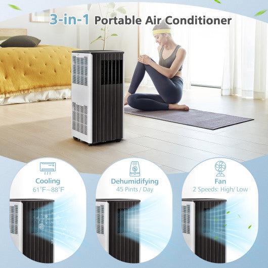 8000 BTU Portable Air Conditioner with Cool Humidifier and Sleep Mode-Black & White at Set Shop and Smile
