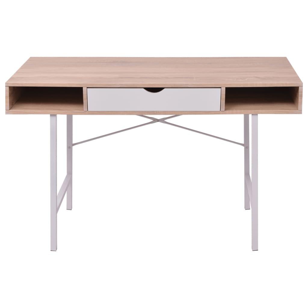 Desk with 1 Drawer Oak and White at Set Shop and Smile