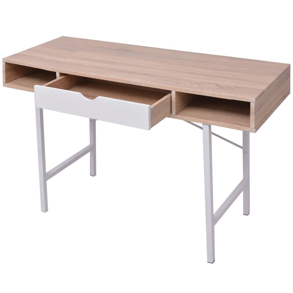 Desk with 1 Drawer Oak and White at Set Shop and Smile