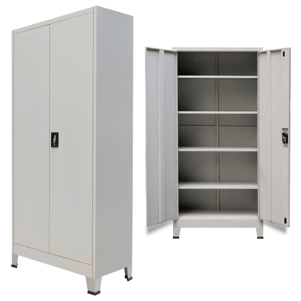 Office Cabinet with 2 Doors Steel 35.4"x15.7"x70.9" Gray at Set Shop and Smile