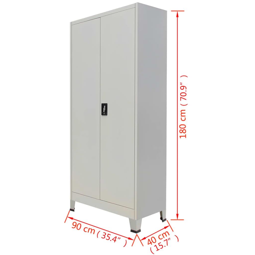 Office Cabinet with 2 Doors Steel 35.4"x15.7"x70.9" Gray at Set Shop and Smile