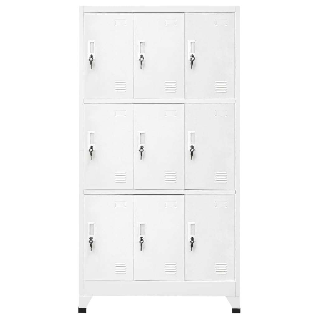 Locker Cabinet with 9 Compartments Steel 35.4"x17.7"x70.9" Gray at Set Shop and Smile