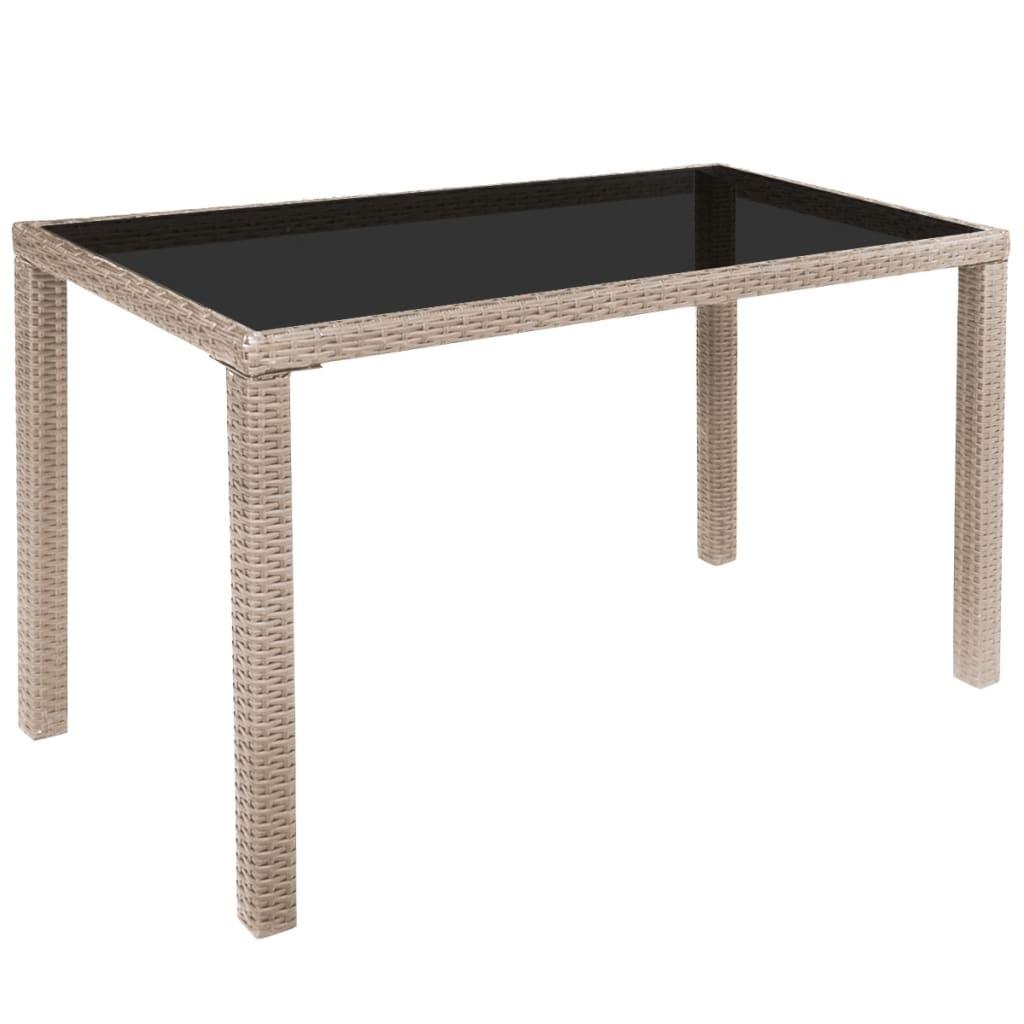 5 Piece Patio Dining Set with Cushions Poly Rattan Beige at Set Shop and Smile