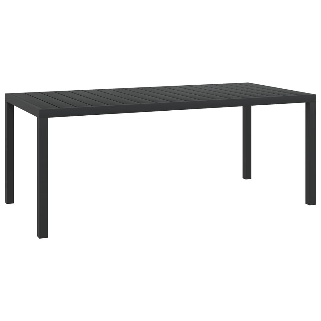Patio Table Black 72.8"x35.4"x29.1" Aluminum and WPC at Set Shop and Smile