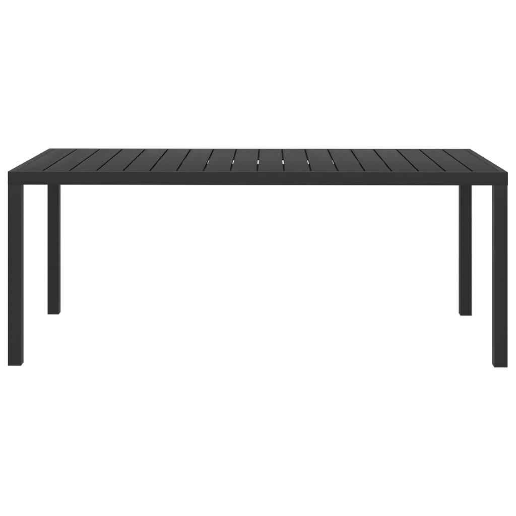 Patio Table Black 72.8"x35.4"x29.1" Aluminum and WPC at Set Shop and Smile