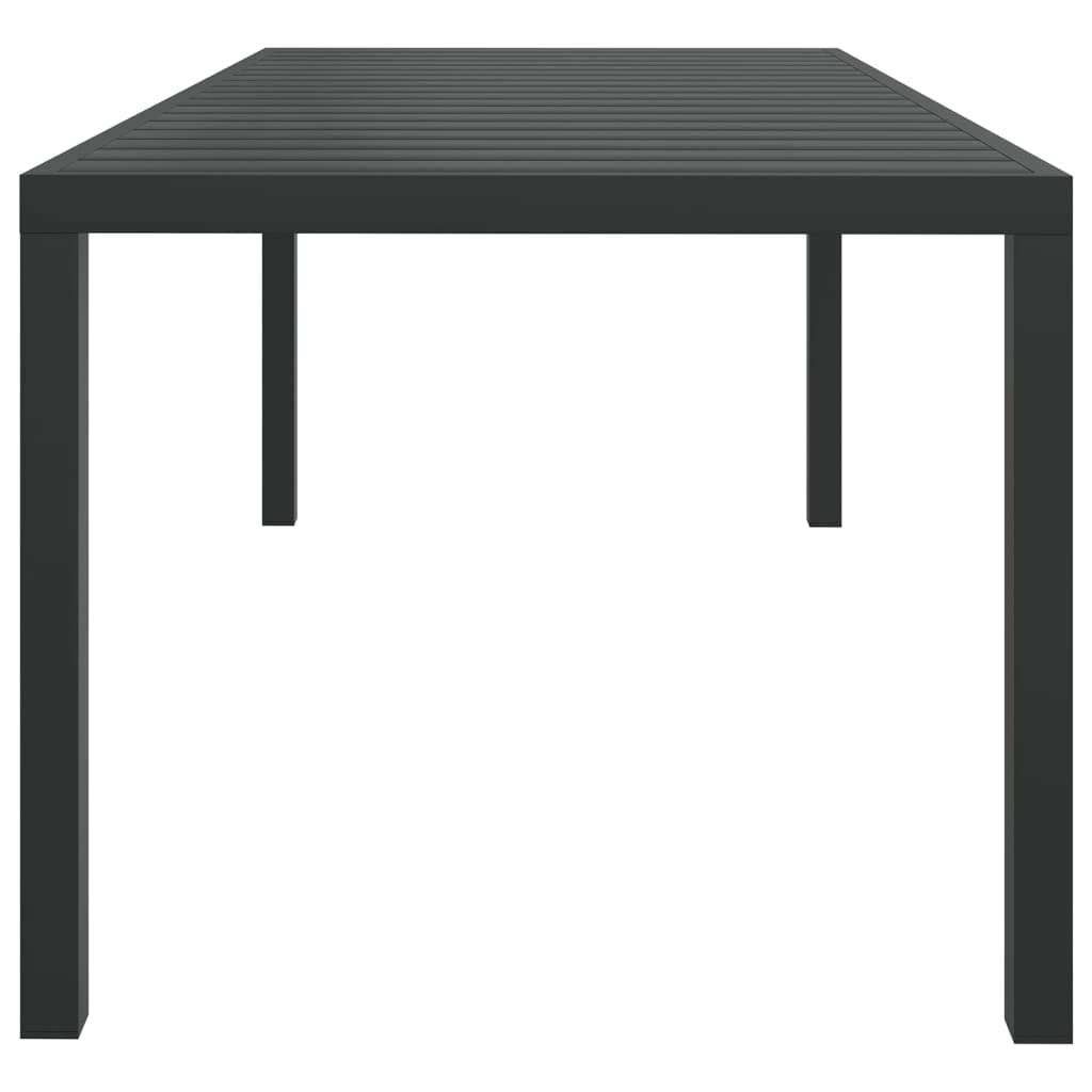 Patio Table Black 72.8"x35.4"x29.1" Aluminum and WPC at Set Shop and Smile