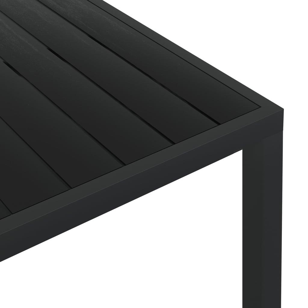 Patio Table Black 72.8"x35.4"x29.1" Aluminum and WPC at Set Shop and Smile