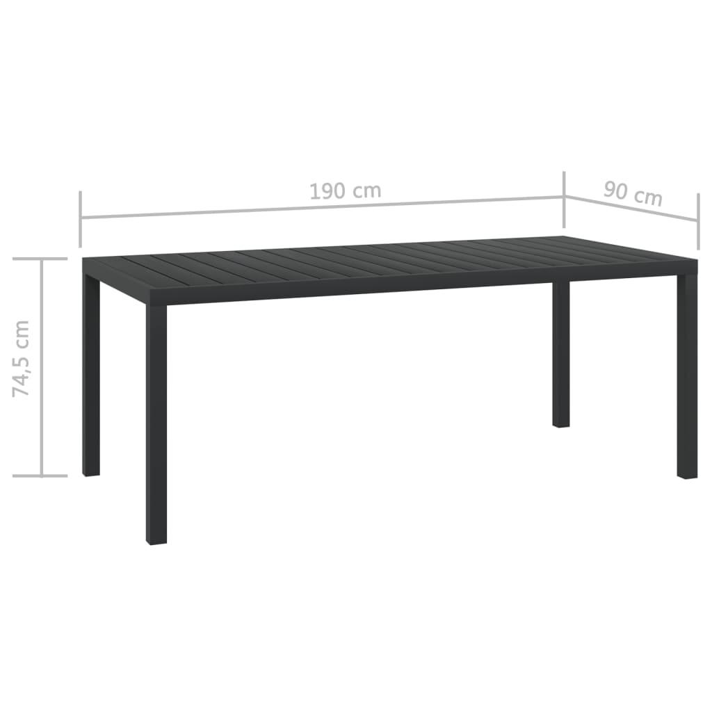 Patio Table Black 72.8"x35.4"x29.1" Aluminum and WPC at Set Shop and Smile