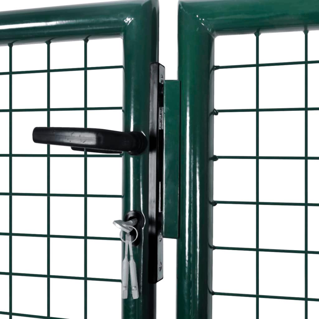 Fence Gate Steel 120.5"x59.1" Green at Set Shop and Smile