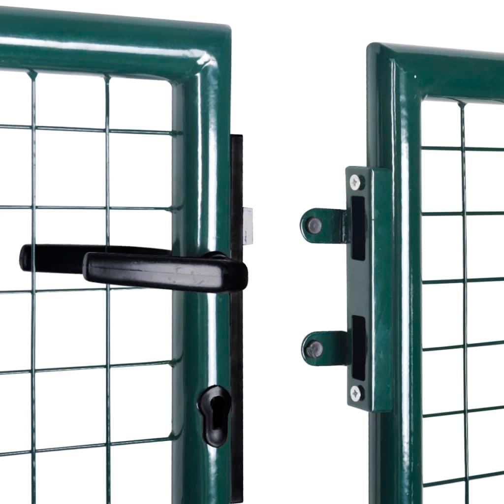 Fence Gate Steel 120.5"x59.1" Green at Set Shop and Smile