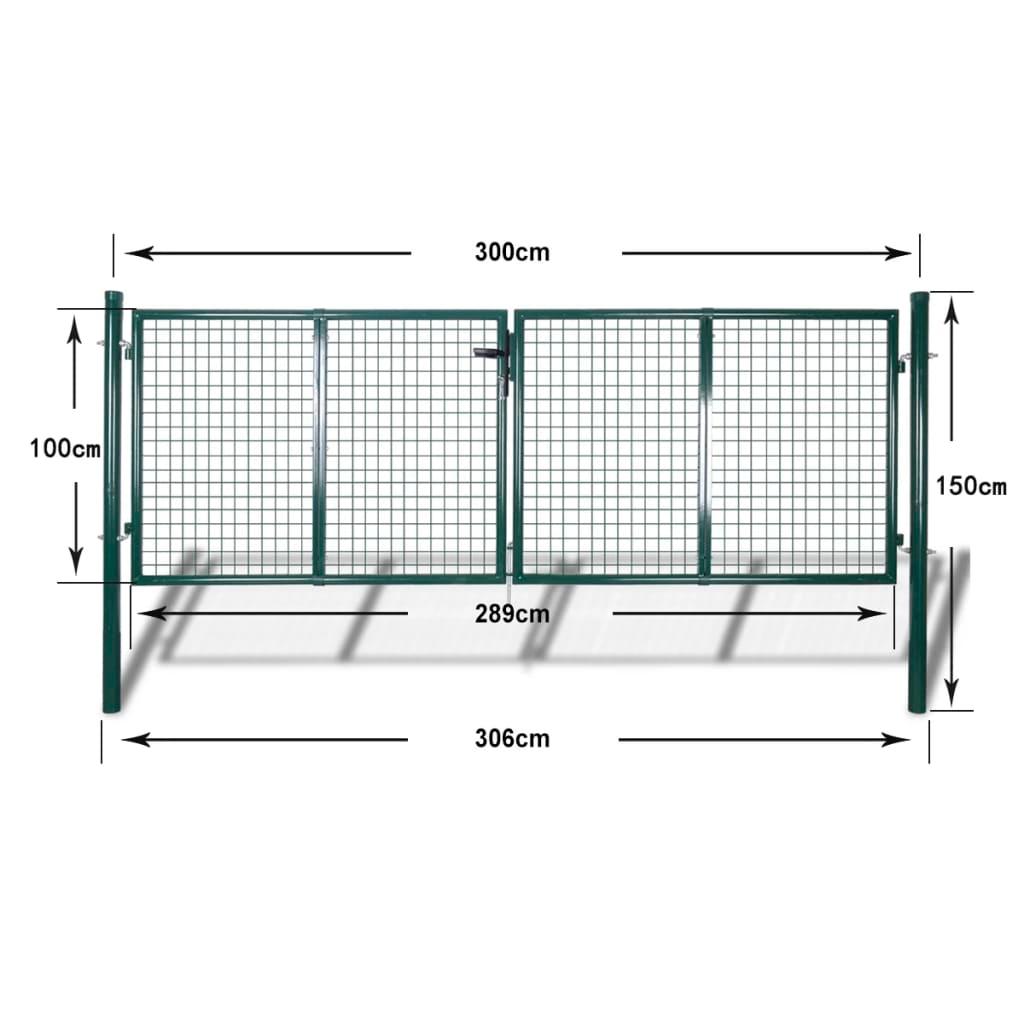 Fence Gate Steel 120.5"x59.1" Green at Set Shop and Smile