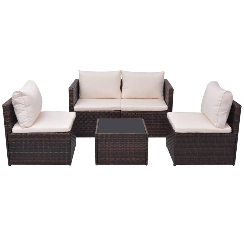 Patio Sofa Set 13 Pieces Poly Rattan Brown at Set Shop and Smile