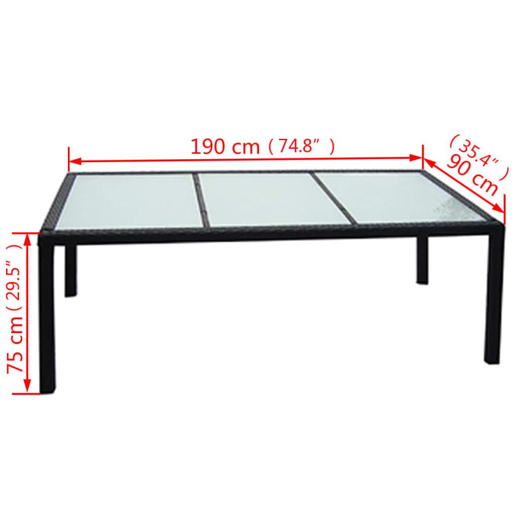 9 Piece Patio Dining Set with Cushions Poly Rattan Black at Set Shop and Smile