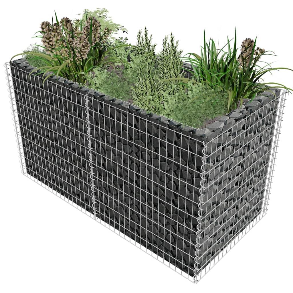 Gabion Raised Bed Steel 70.9"x35.4"x39.4" Silver at Set Shop and Smile