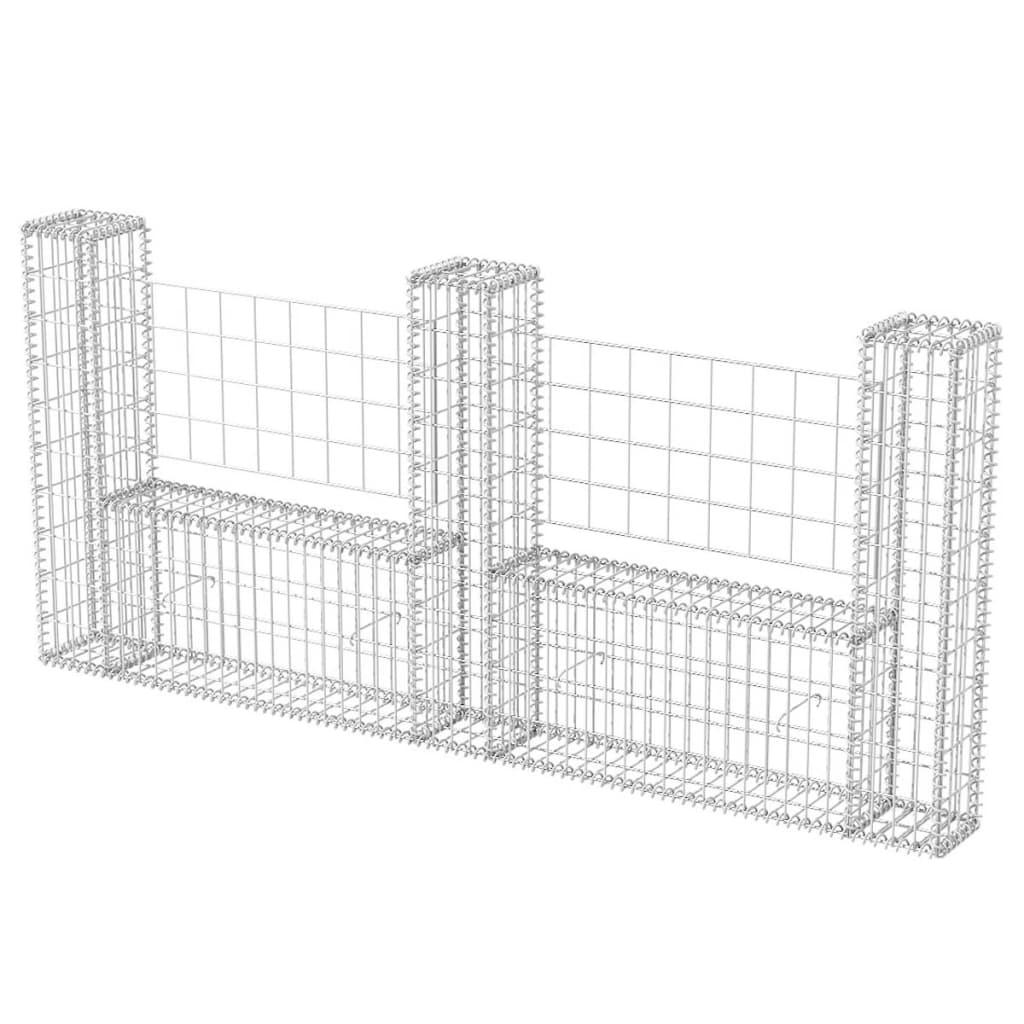 Gabion Basket U-Shape Galvanized Steel 94.5"x7.9x39.4" at Set Shop and Smile