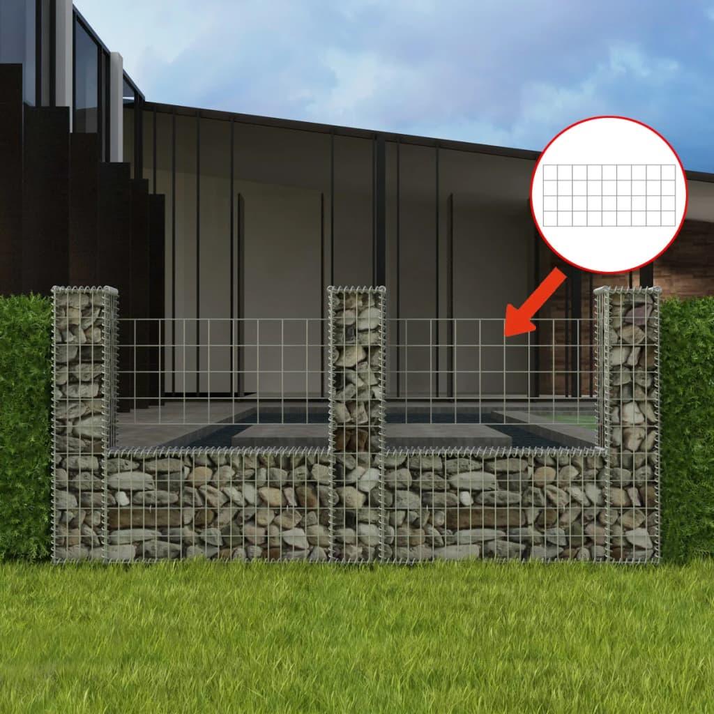 Gabion Basket U-Shape Galvanized Steel 94.5"x7.9x39.4" at Set Shop and Smile