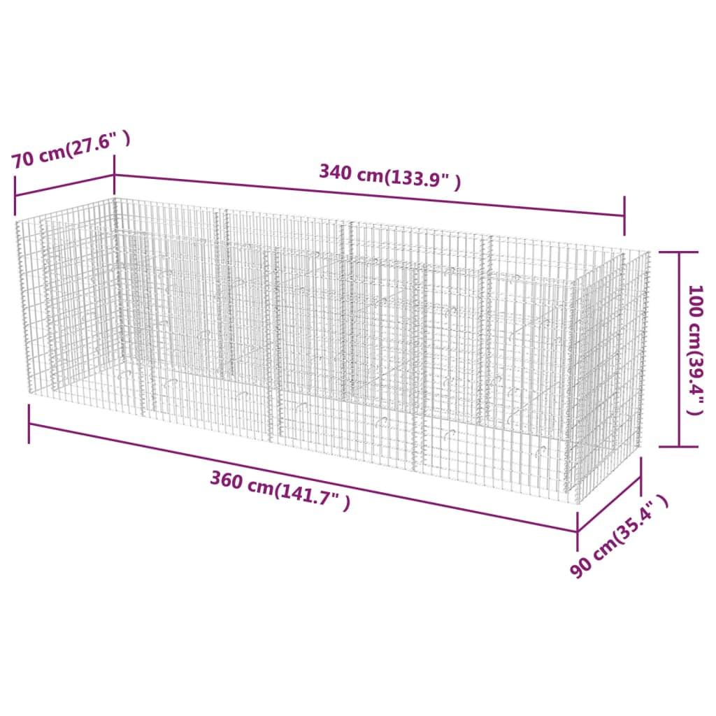 Gabion Raised Bed Steel 141.7"x35.4"x39.4" at Set Shop and Smile