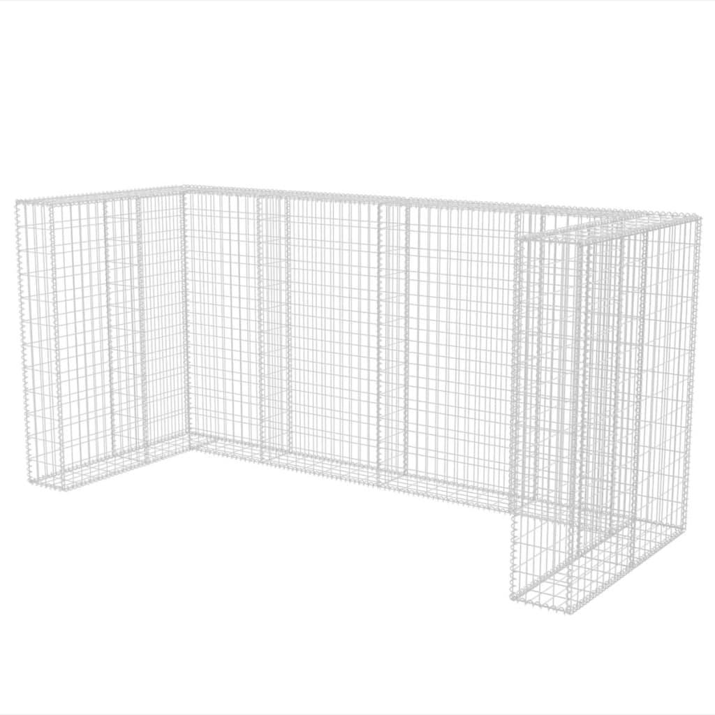 Gabion Triple Wheelie Bin Surround Steel 98.4"x39.4"x47.2" at Set Shop and Smile