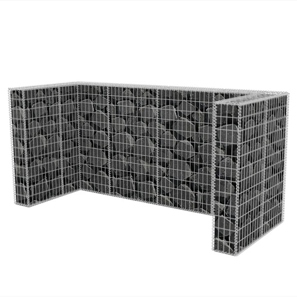 Gabion Triple Wheelie Bin Surround Steel 98.4"x39.4"x47.2" at Set Shop and Smile
