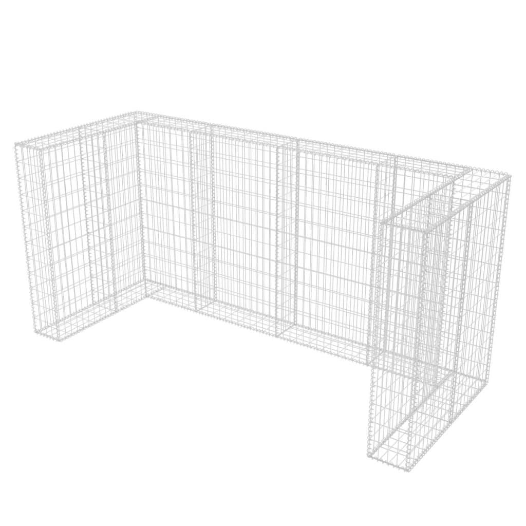 Gabion Triple Wheelie Bin Surround Steel 98.4"x39.4"x47.2" at Set Shop and Smile