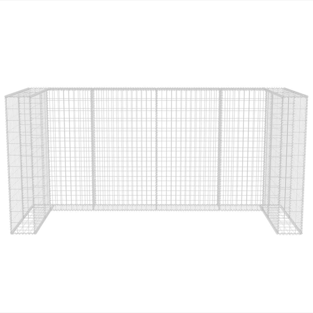 Gabion Triple Wheelie Bin Surround Steel 98.4"x39.4"x47.2" at Set Shop and Smile