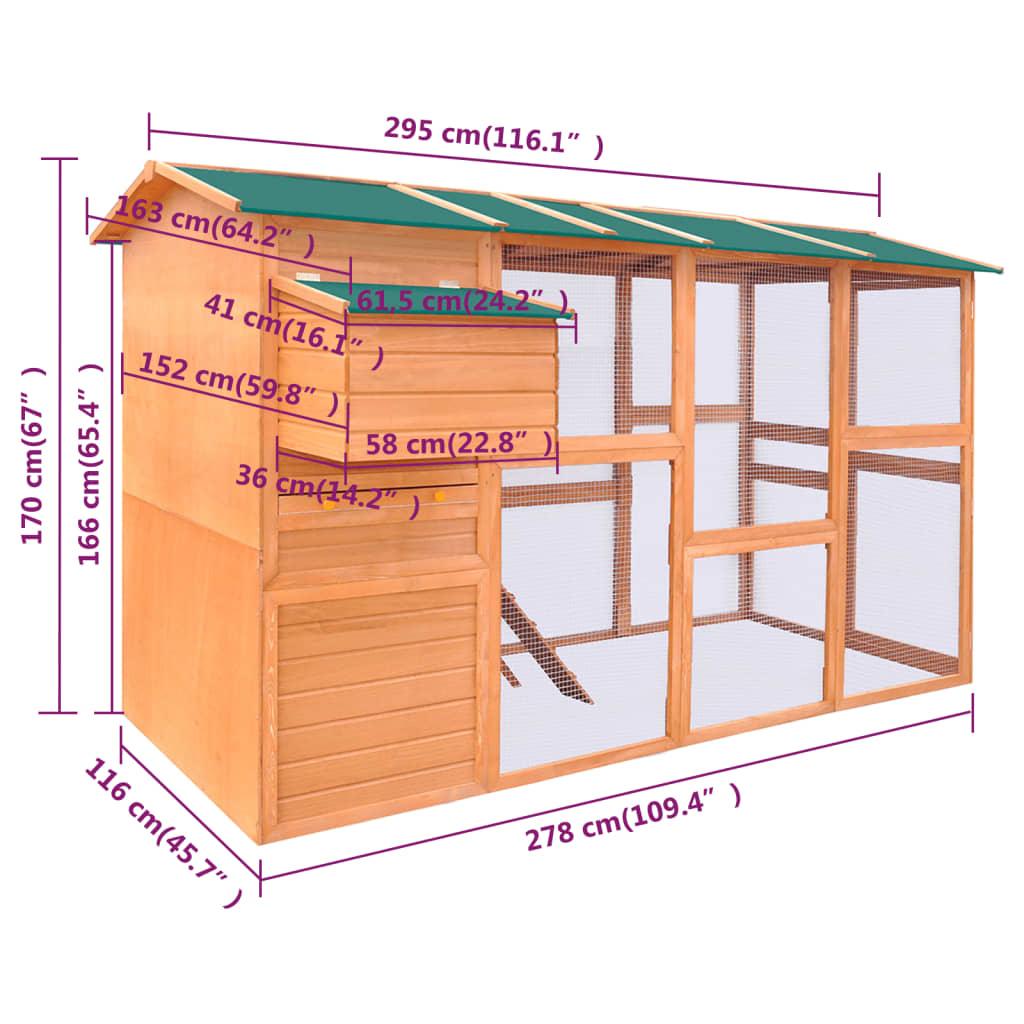 Chicken Coop Wood 116"x64.2"x67" at Set Shop and Smile