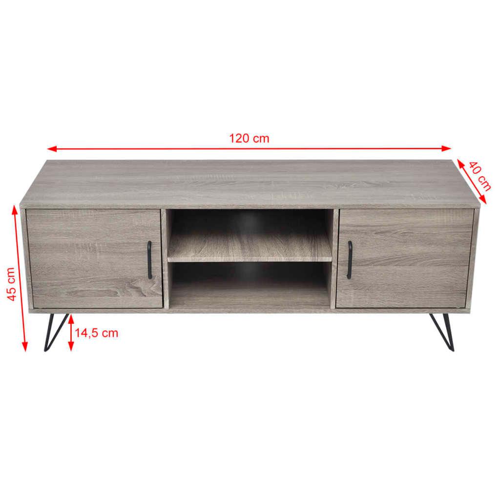 TV Cabinet 47.2"x15.7"x17.7" Gray at Set Shop and Smile