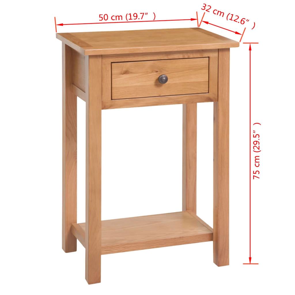 Console Table Solid Oak Wood 19.7"x12.6"x29.5" Brown at Set Shop and Smile
