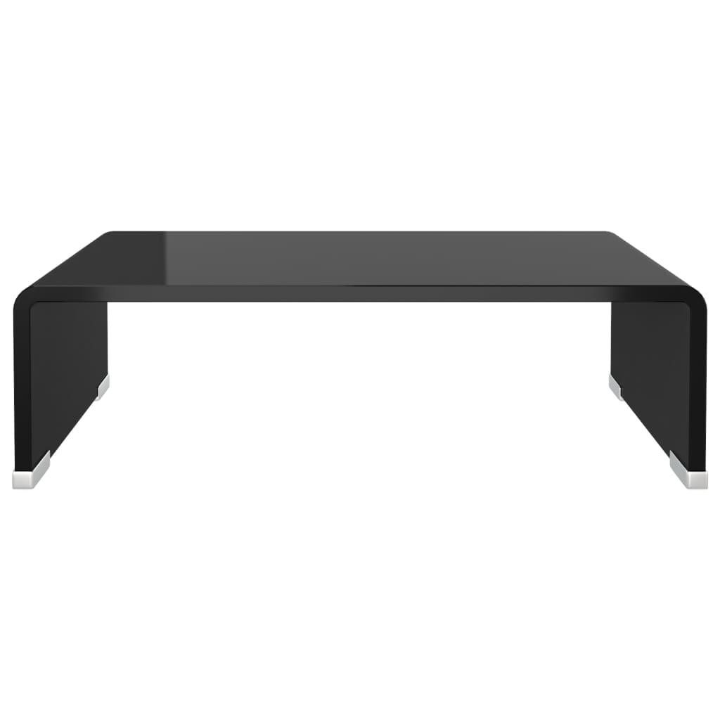 TV Stand / Monitor Riser Glass Black 15.7"x9.8"x4.3" at Set Shop and Smile