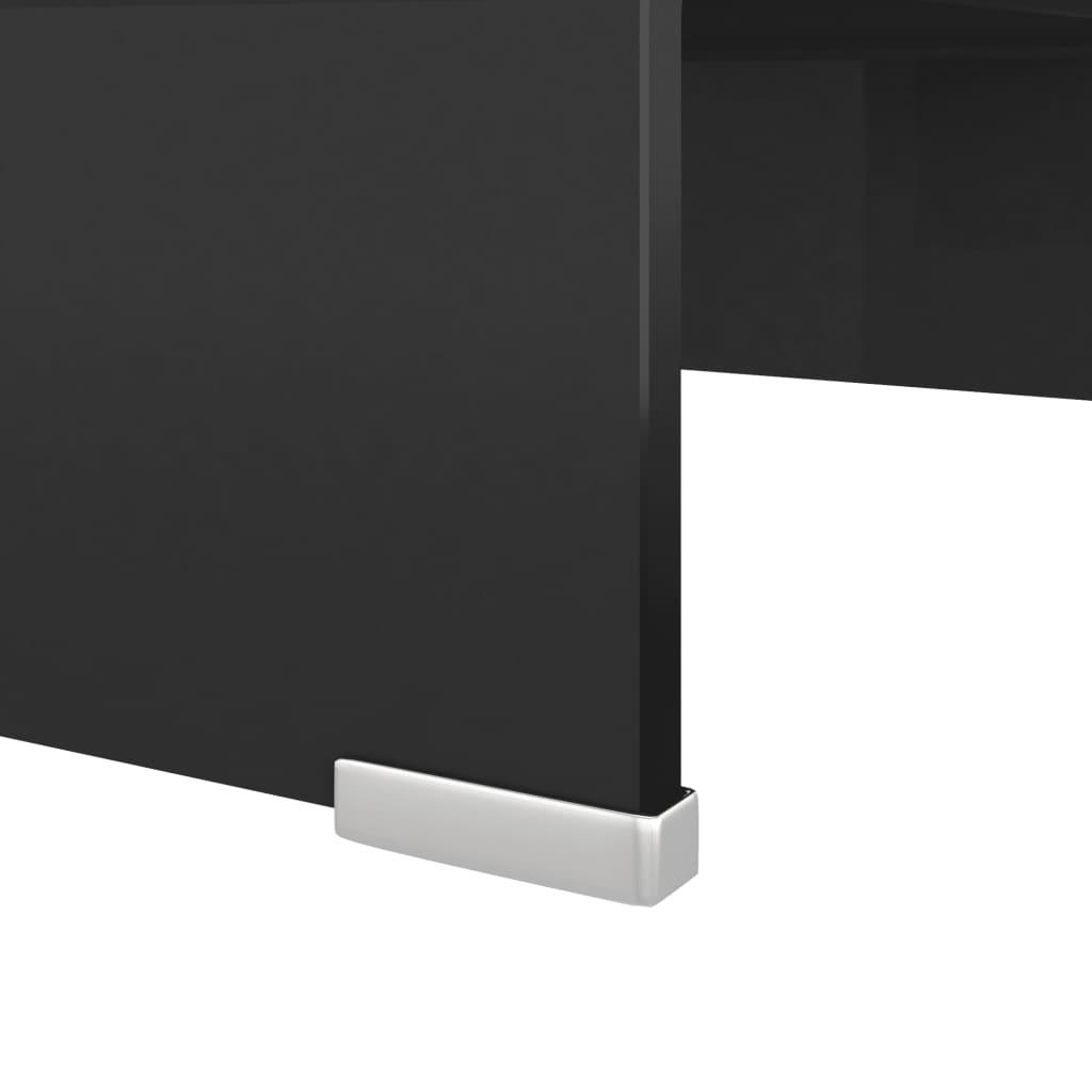TV Stand / Monitor Riser Glass Black 15.7"x9.8"x4.3" at Set Shop and Smile