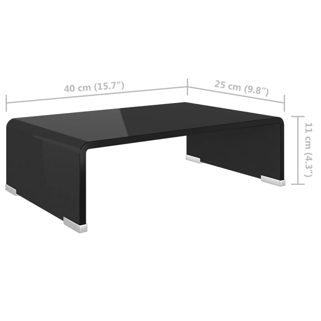 TV Stand / Monitor Riser Glass Black 15.7"x9.8"x4.3" at Set Shop and Smile