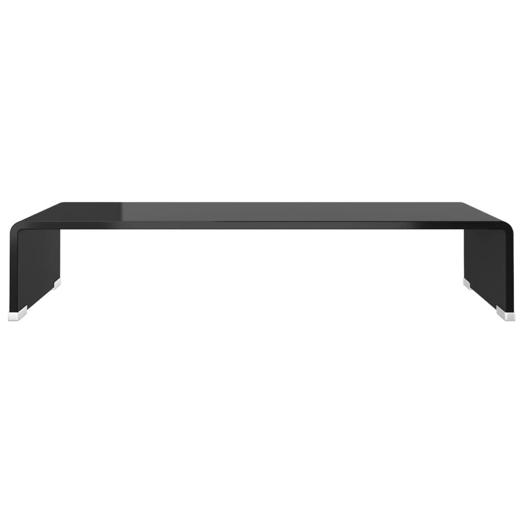 TV Stand / Monitor Riser Glass Black 23.6"x9.8"x4.3" at Set Shop and Smile