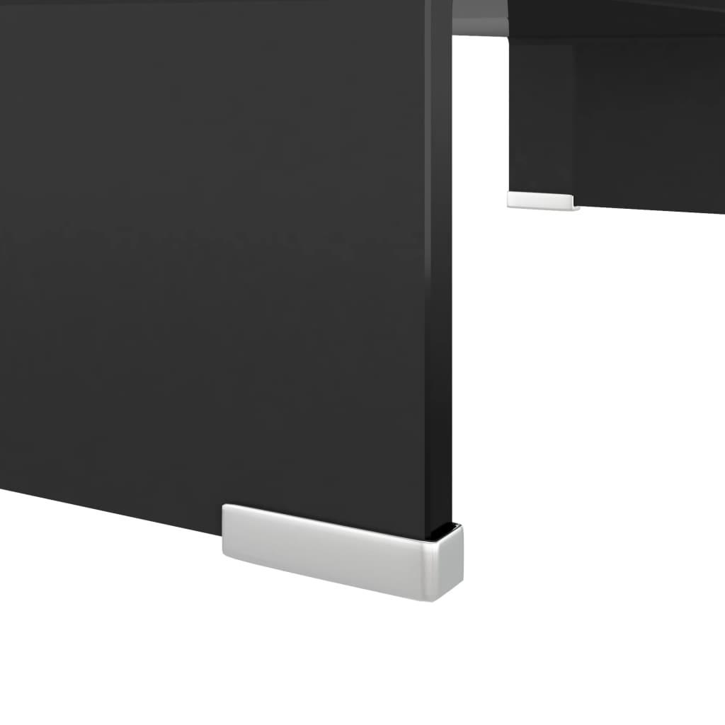 TV Stand / Monitor Riser Glass Black 23.6"x9.8"x4.3" at Set Shop and Smile