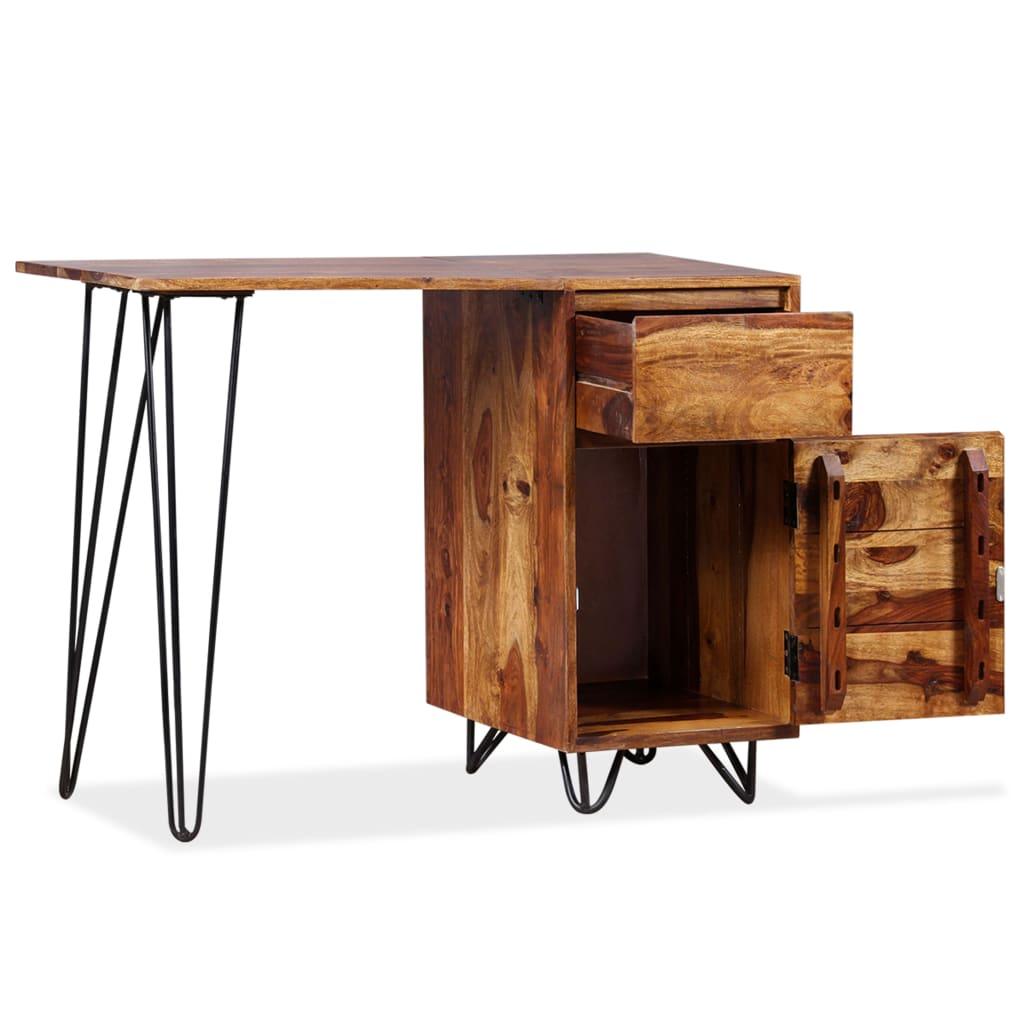 Writing Desk with 1 Drawer and 1 Cabinet Solid Sheesham Wood at Set Shop and Smile